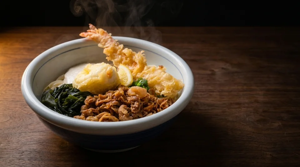谷やスペシャルうどんの一杯