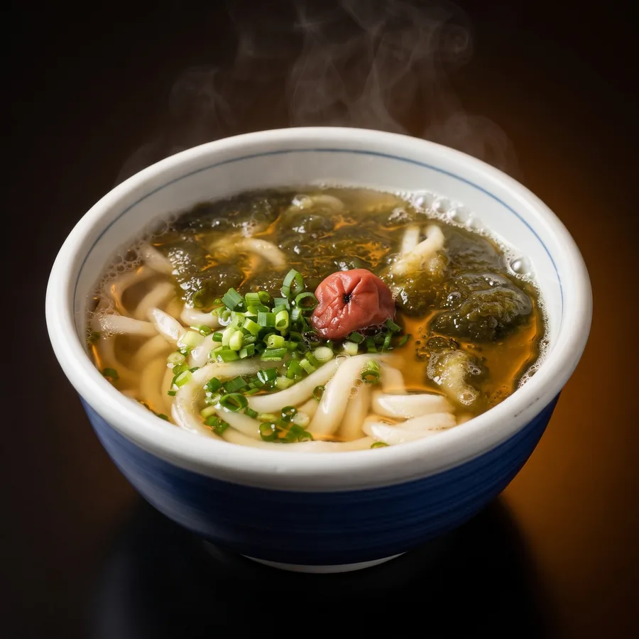 とろろ昆布梅かけうどん